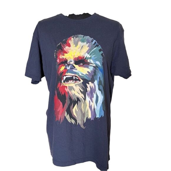 Star Wars Chewbacca, Graphic T-Shirt Dark Blue Sz Large - Picture 1 of 6